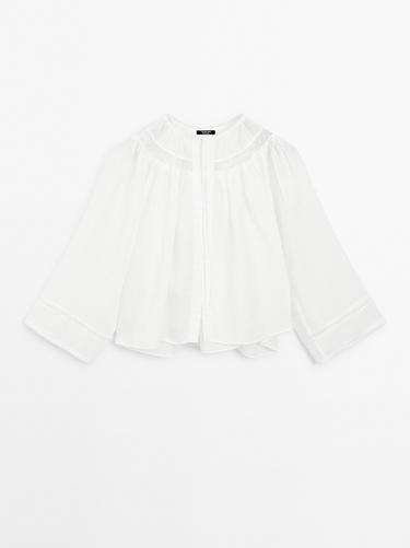 Zara Flowing blouse with lace detail - White