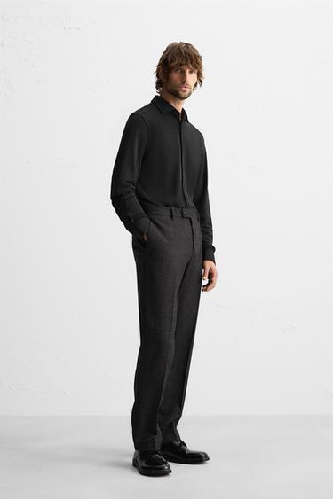 CHEMISE ÉLASTIQUE TEXTURÉE - Noir de Zara - Image 3