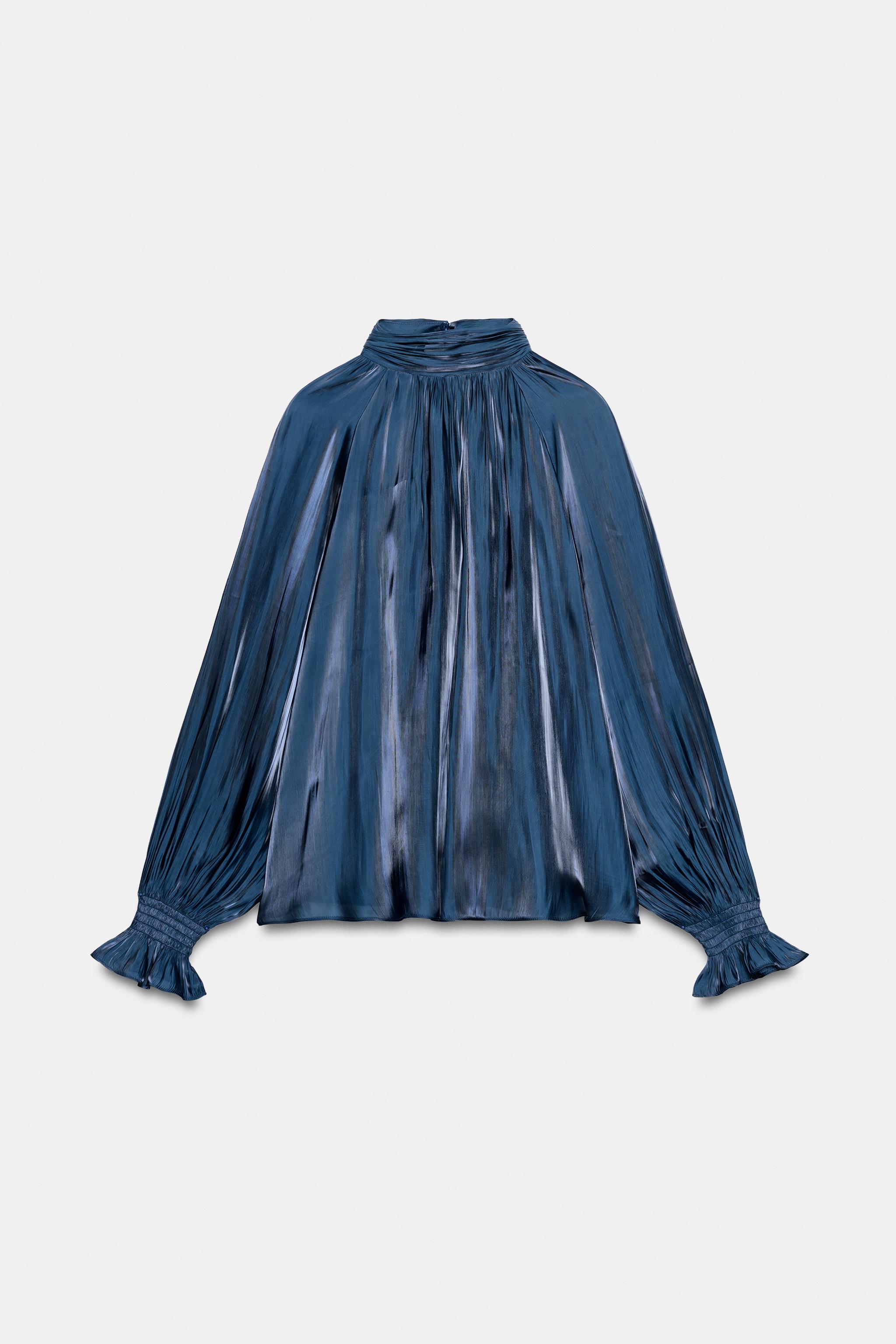 Zara Saten Fiyonklu Bluz görsel 6