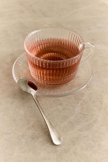 GLASS TEACUP WITH RAISED GEOMETRIC DESIGN - 990 by Zara - Image 5