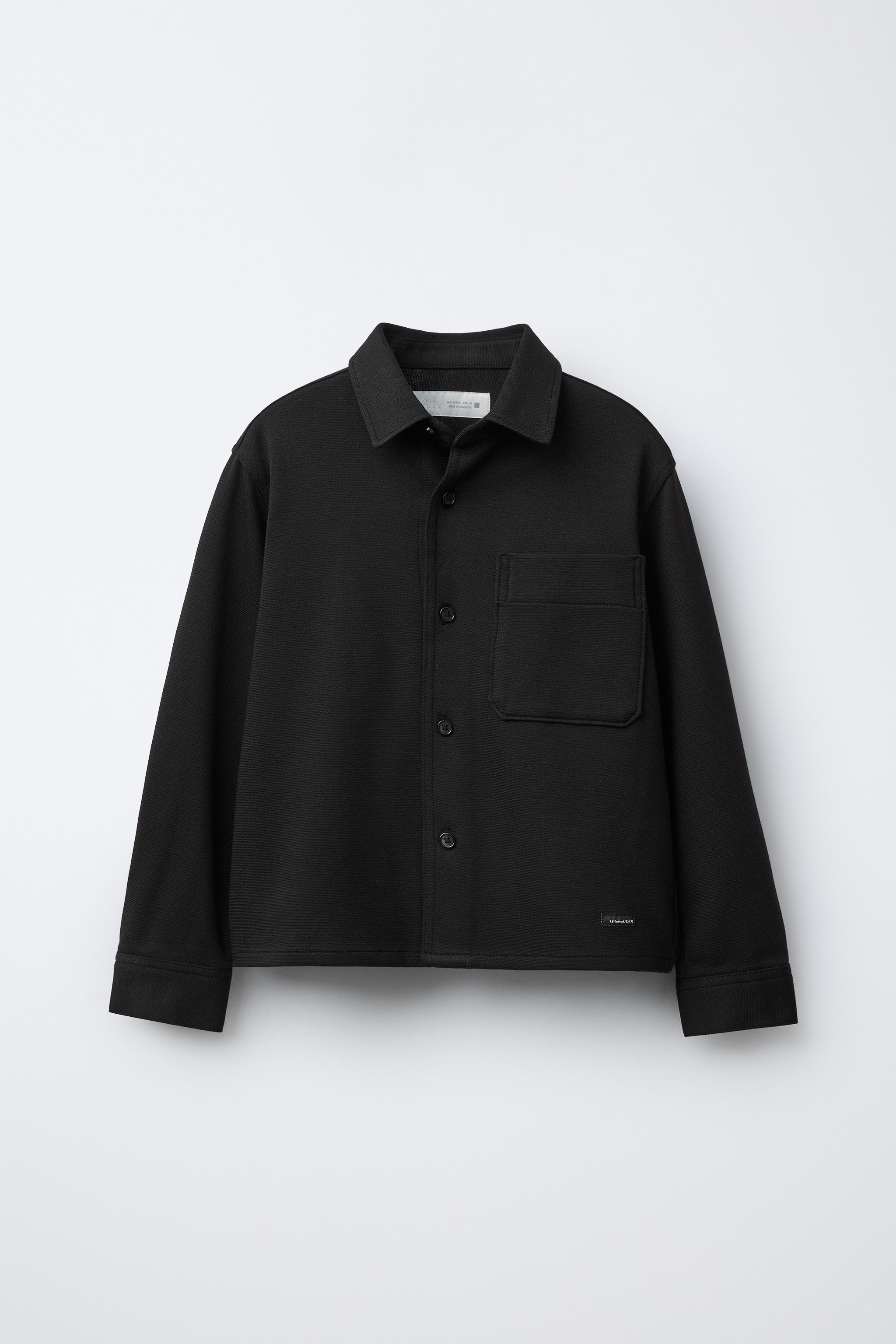 camisa negra niño zara