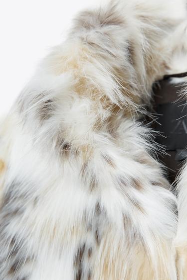 ZW COLLECTION FAUX FUR JACKET - Black / Ecru by Zara - Image 6