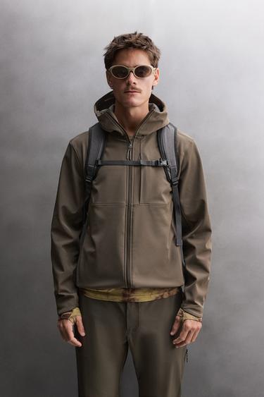 WATER-REPELLENT COMBINED TECHNICAL JACKET — Dark brown 1