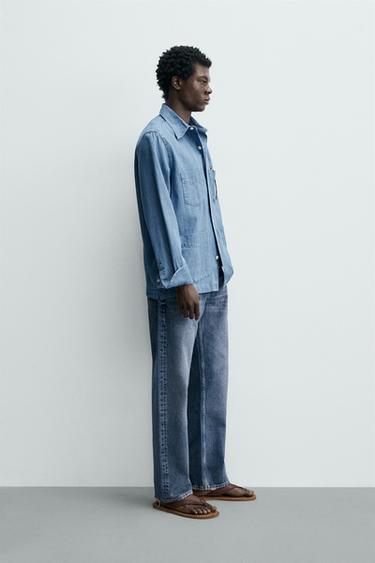 DENIM SHIRT WITH POCKETS - Blue by Zara - Image 3
