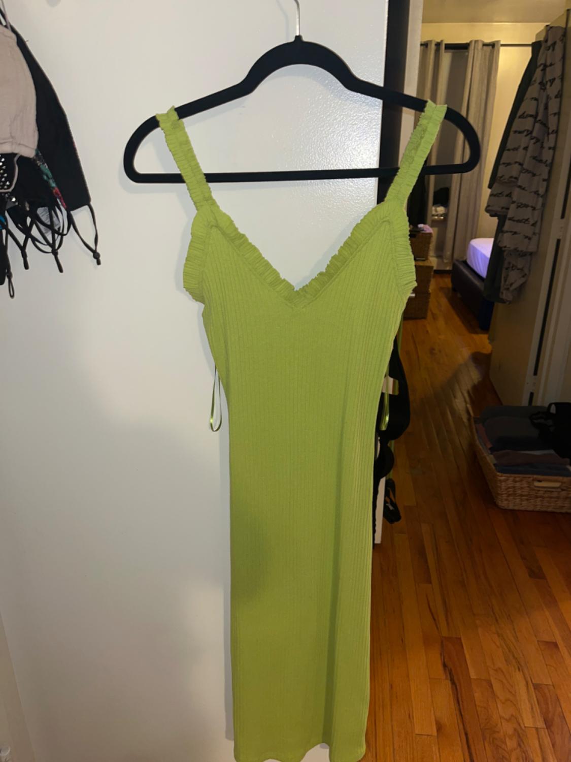 TEXTURED RUFFLE DRESS