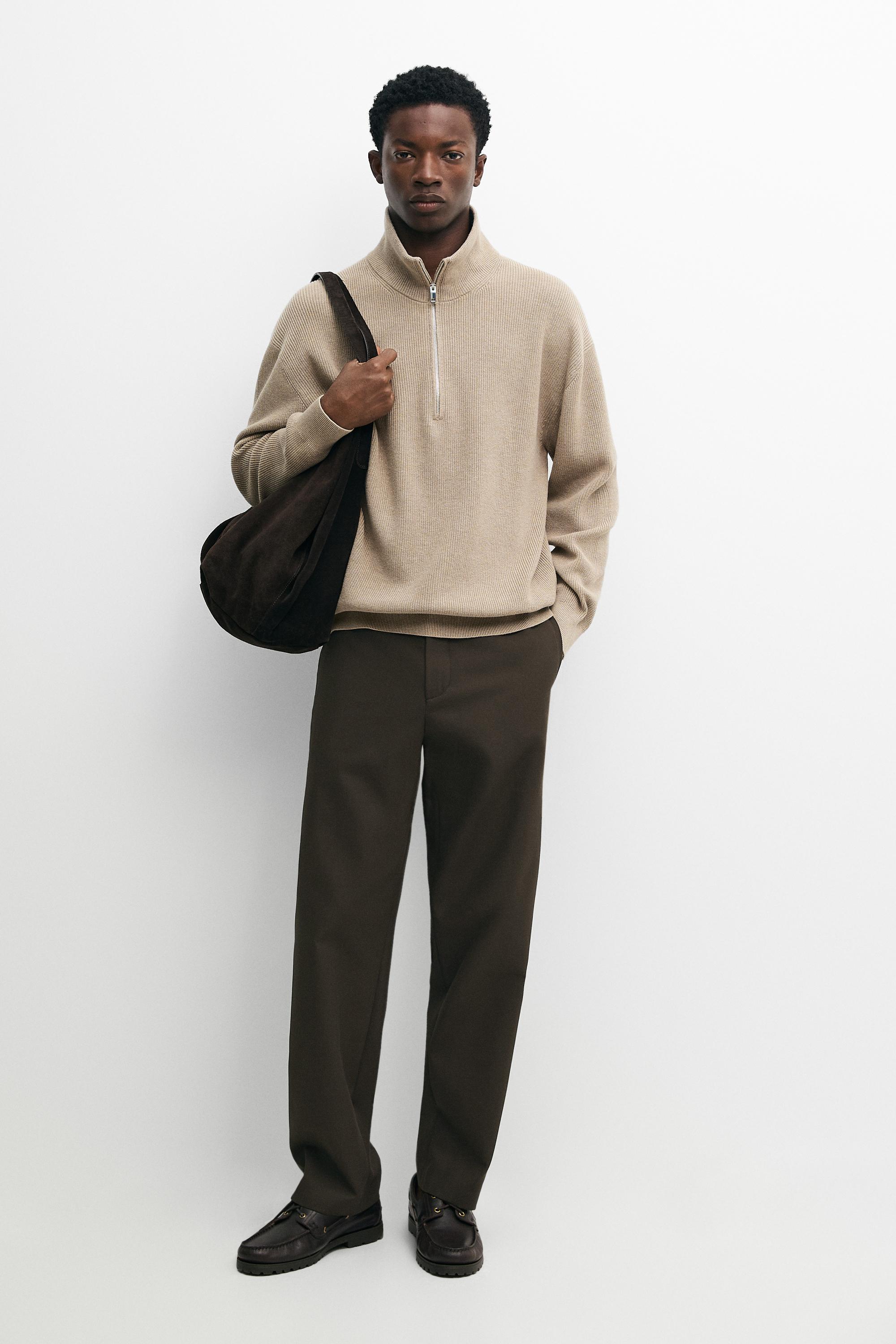 100% cotton mock neck knit sweater