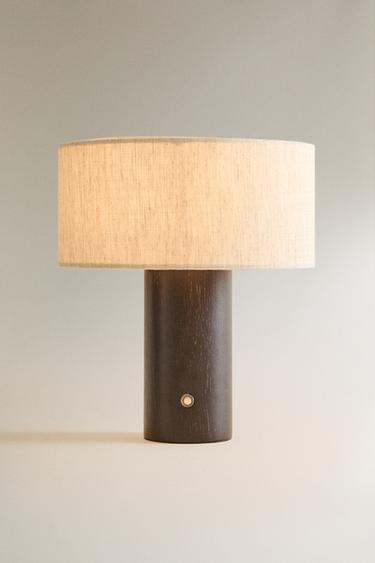 LAMPE DE TABLE SANS FIL BOIS ET LIN PETITE - Écru de Zara - Image 1
