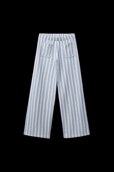 GESTREIFTE HOSE MIT BIESENTASCHEN - Blau von Zara - Bild 0