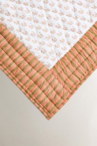 PLAID COTON BLOCK PRINT - Orange de Zara - Image 2