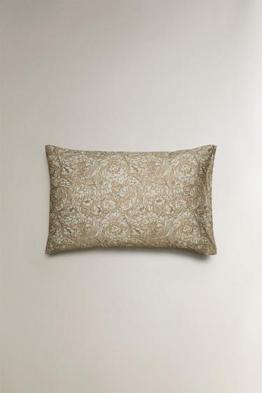 MORRIS & CO. FLORAL COTTON SATEEN PILLOWCASE - Vanilla by Zara - Image 2