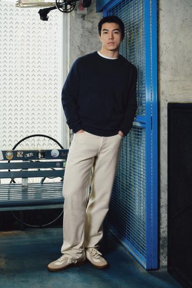 WOOL BLEND JUMPER - Navy blue by Zara