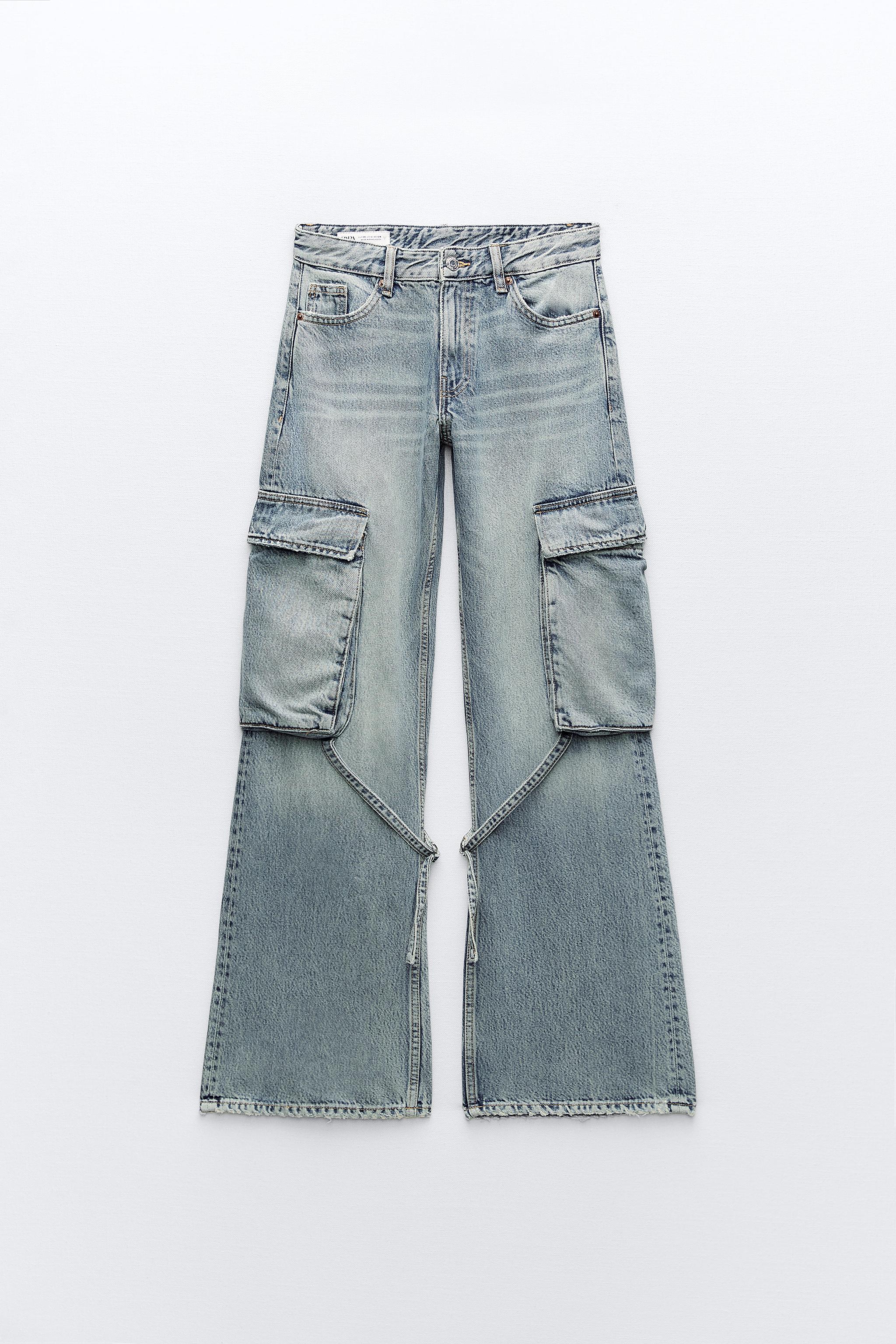 MID-RISE TRF CARGO JEANS - Light gray