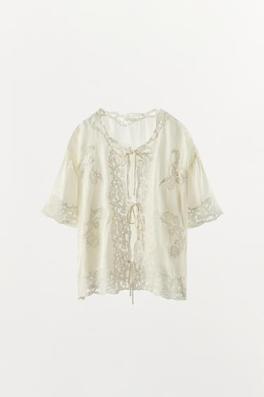 LIMITED EDITION 100% VISCOSE LACE JACKET - Ivory by Zara