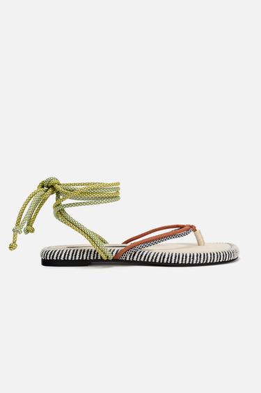 FLAT ROPED SANDALS - Multicoloured by Zara