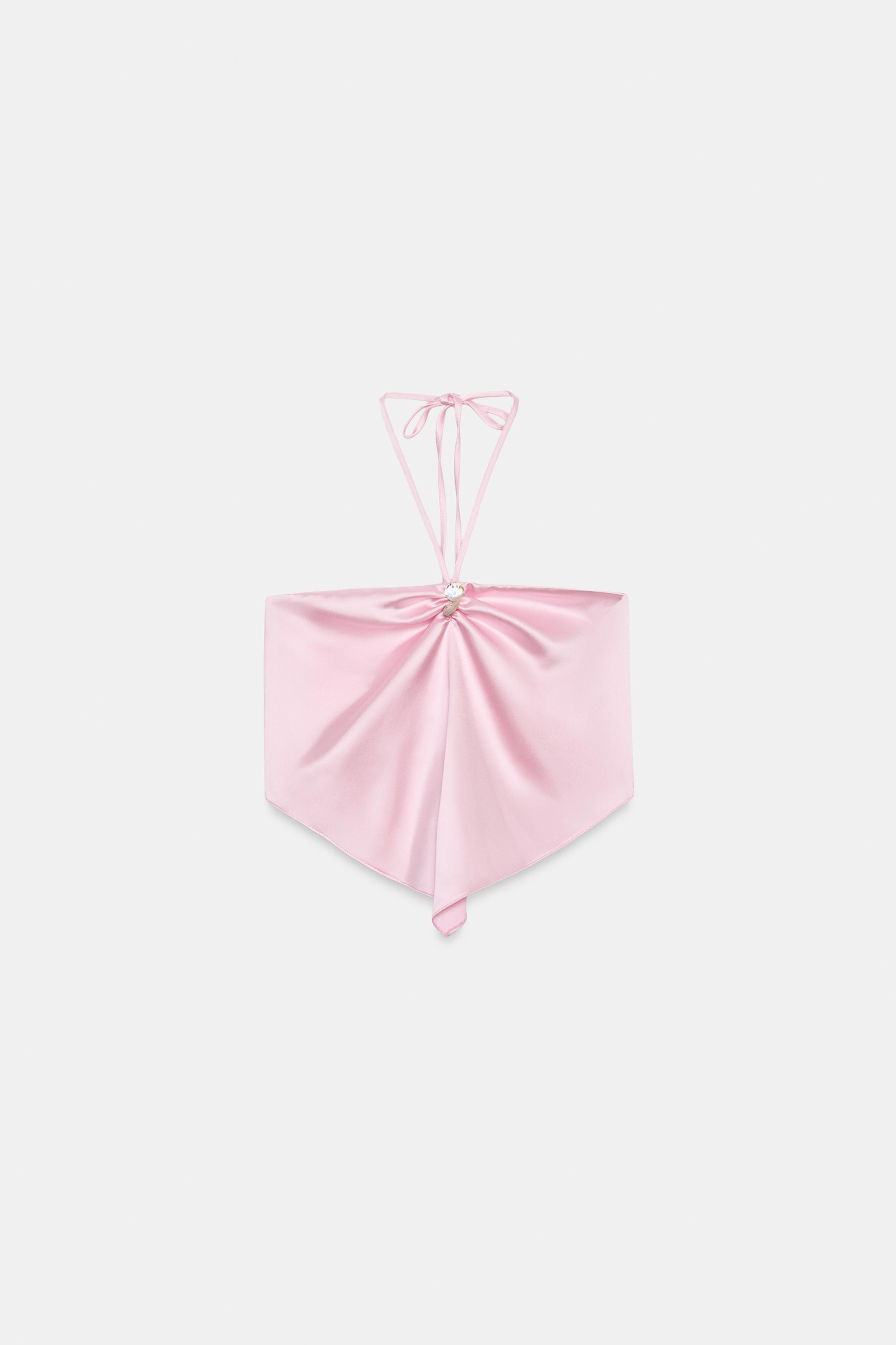 Saten Yüzeyli Halter Yaka Top - Görsel 5