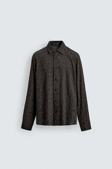 CAMISA FLUIDA JACQUARD - Cinzento da Zara