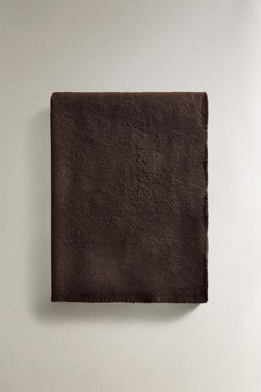 COPERTA JACQUARD FLORES - Marrone di Zara
