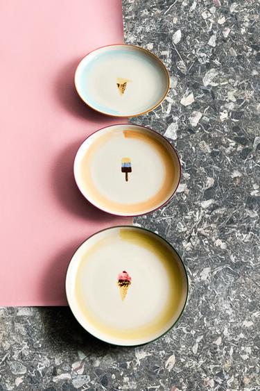 ASSIETTE À DESSERT GRÈS GLACE - Jaune de Zara
