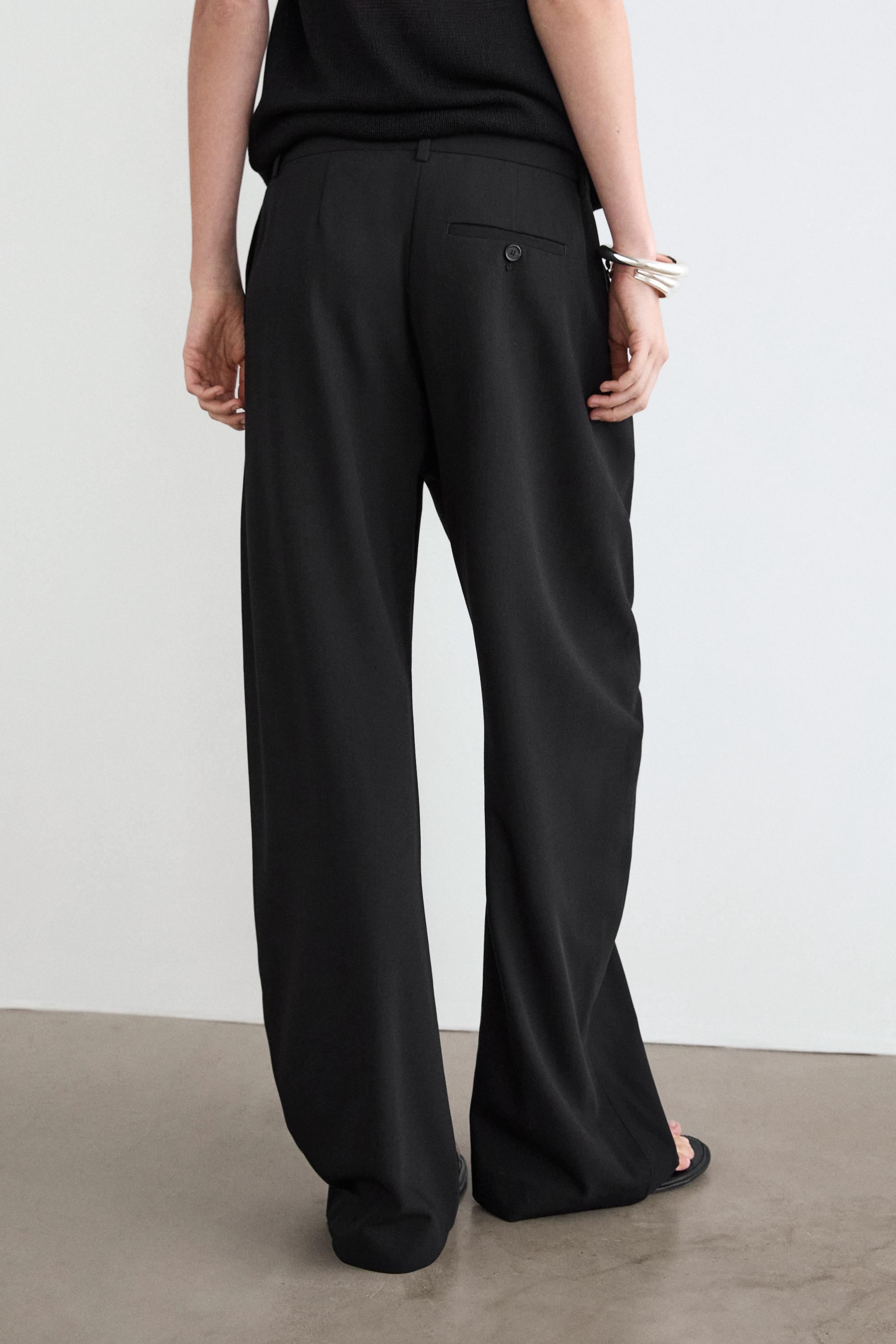 Wool blend trousers with seam detail