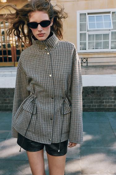 WOOL HOUNDSTOOTH COAT — Gray 1