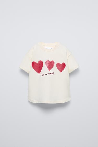 CAMISETA ESTAMPADO BRILLO - Crudo de Zara - Imagen 0