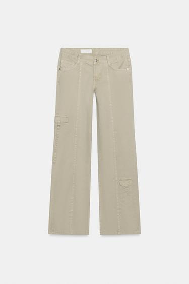 CARGO TROUSERS WITH SEAMS - Stone by Zara - Image 6