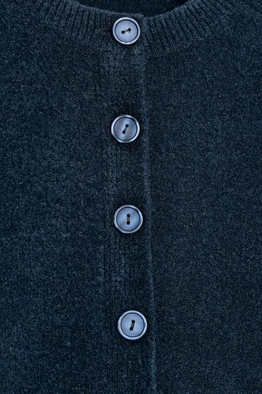 GILET EN MAILLE DOUCE - Bleu marine de Zara - Image 8