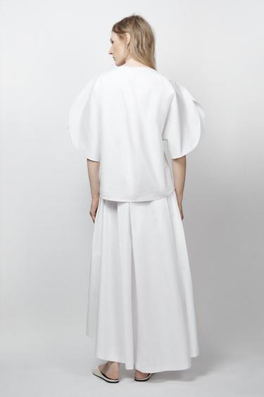 ZW COLLECTION LIMITED EDITION ASYMMETRIC POPLIN SKIRT - White by Zara - Image 2