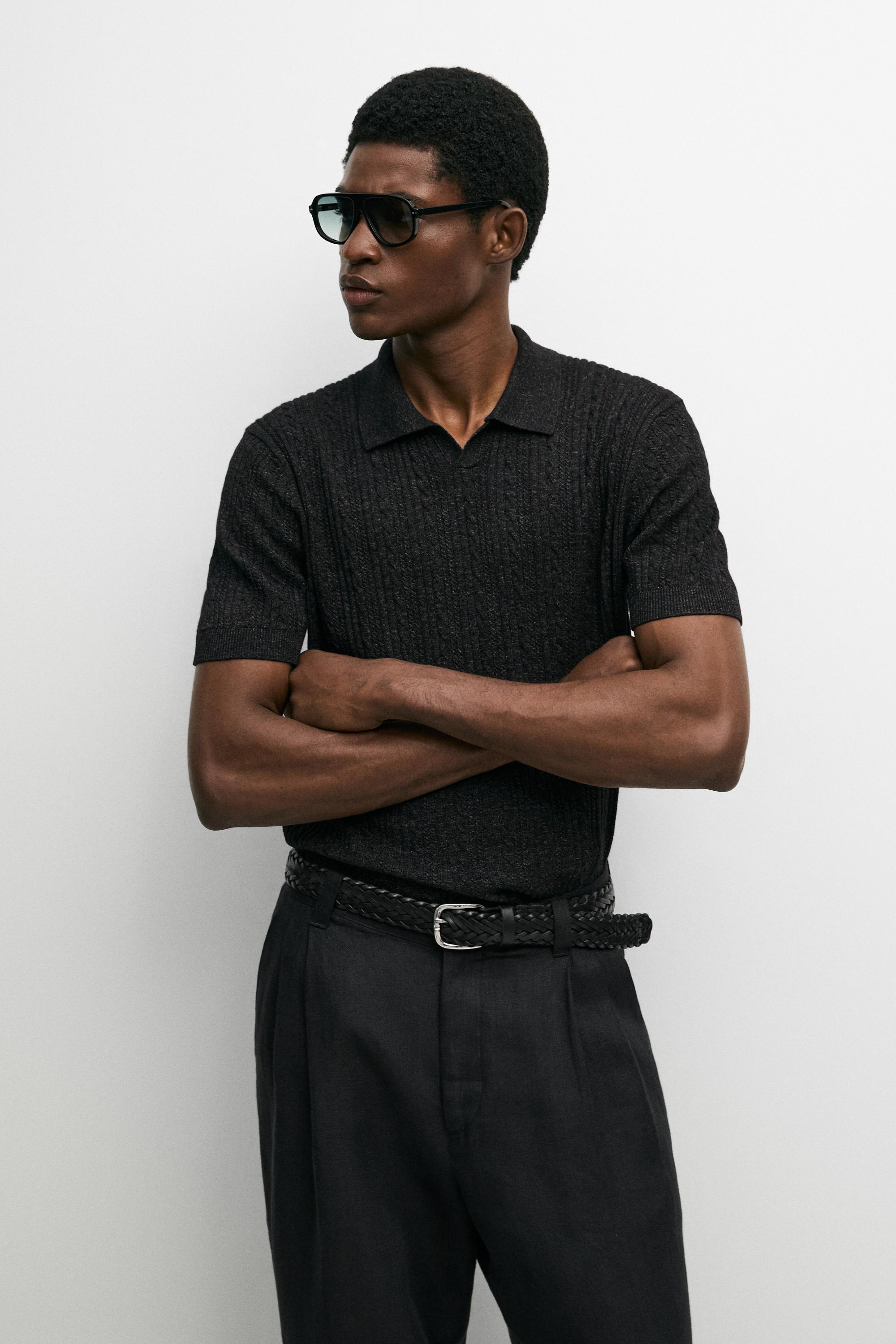 100% Cotton Knit Polo — Anthracite Gray