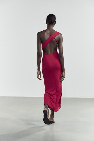 ROBE LONGUE FLUIDE - Framboise de Zara - Image 3