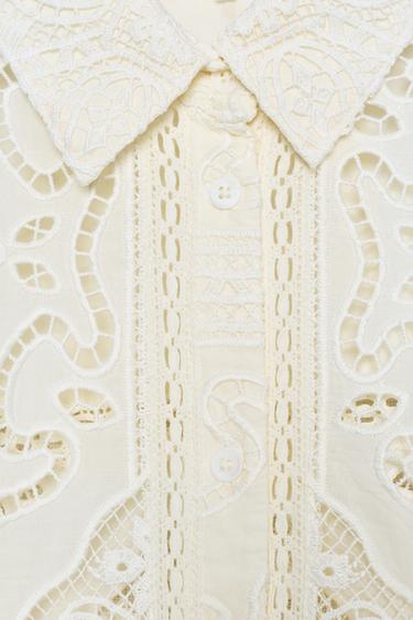 ROBE CHEMISE BRODERIES ZW COLLECTION - Beige de Zara - Image 3