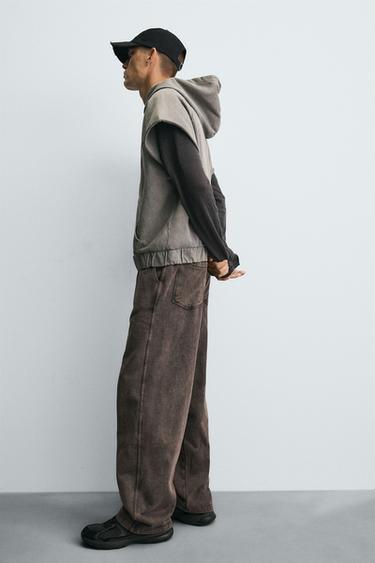 FADED WIDE-LEG JOGGER TROUSERS - Brown by Zara - Image 5