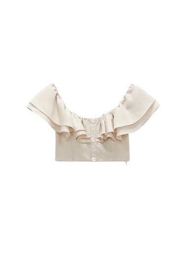 CROPPED TOP WITH FRILLS