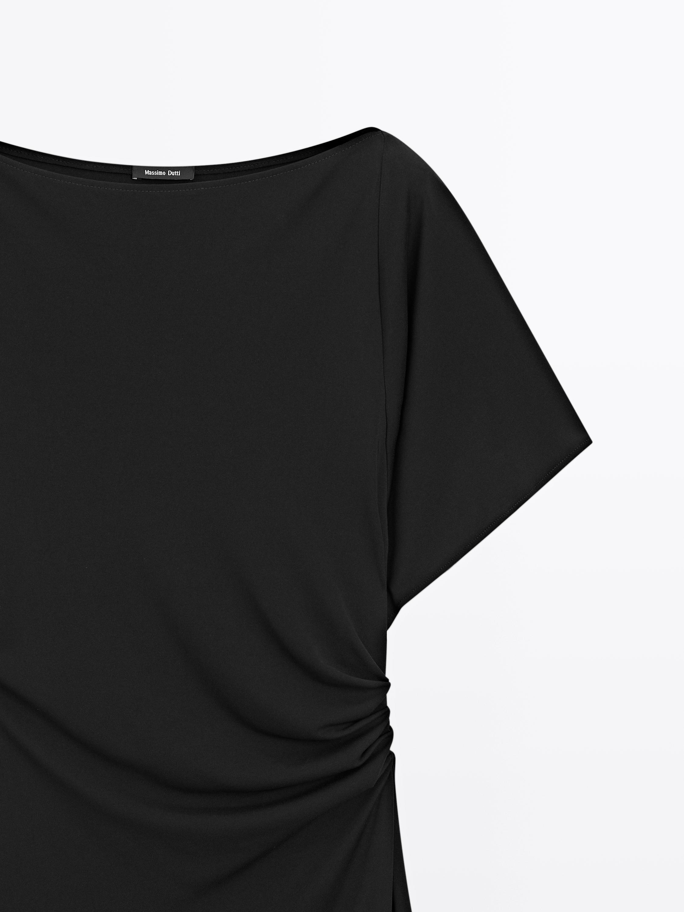 Robe midi froncée