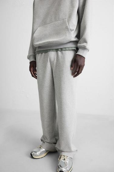 PANTALON DE JOGGING COUPE AMPLE - Gris chiné de Zara - Image 4