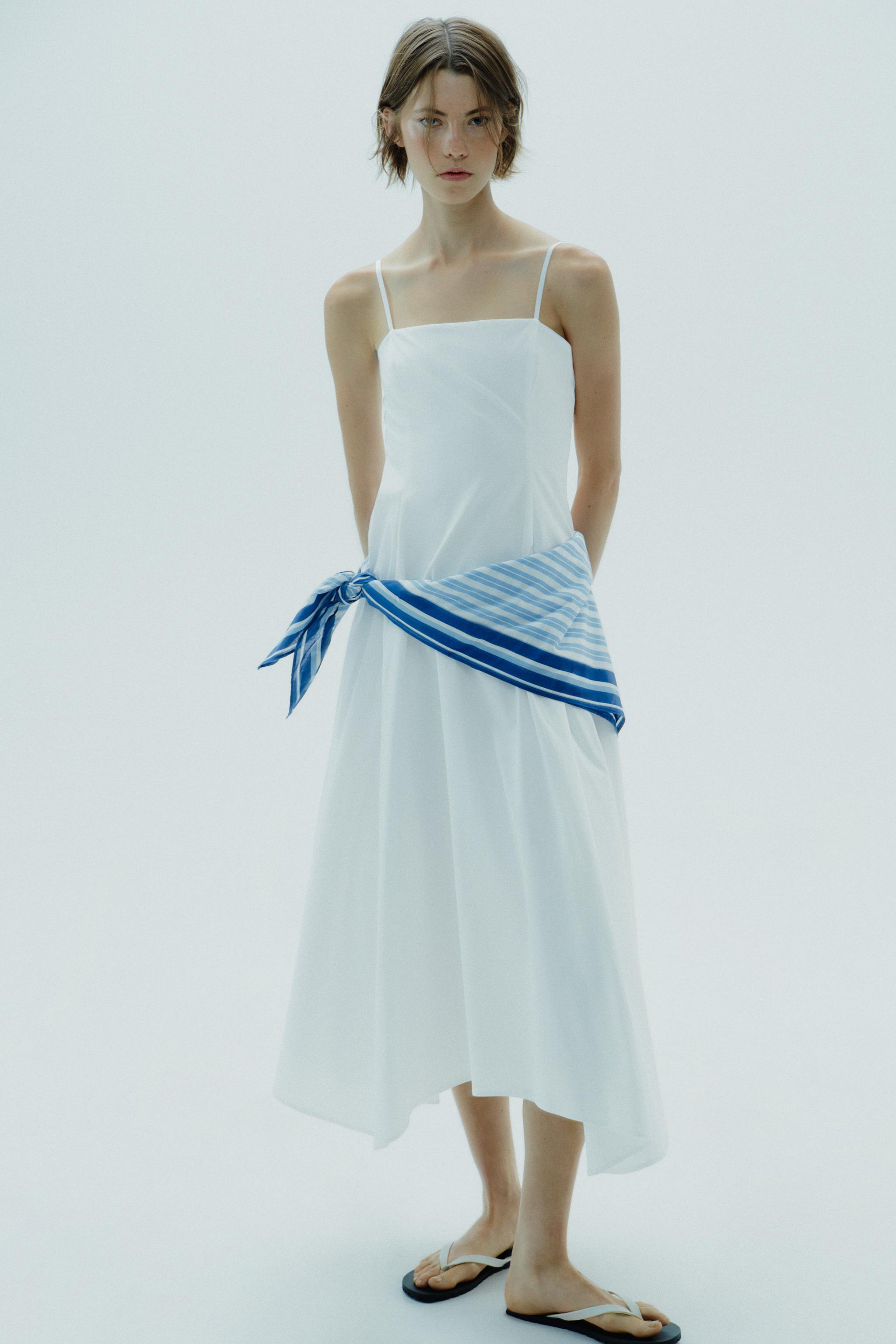 ROBE MIDI FOULARD RAYURES