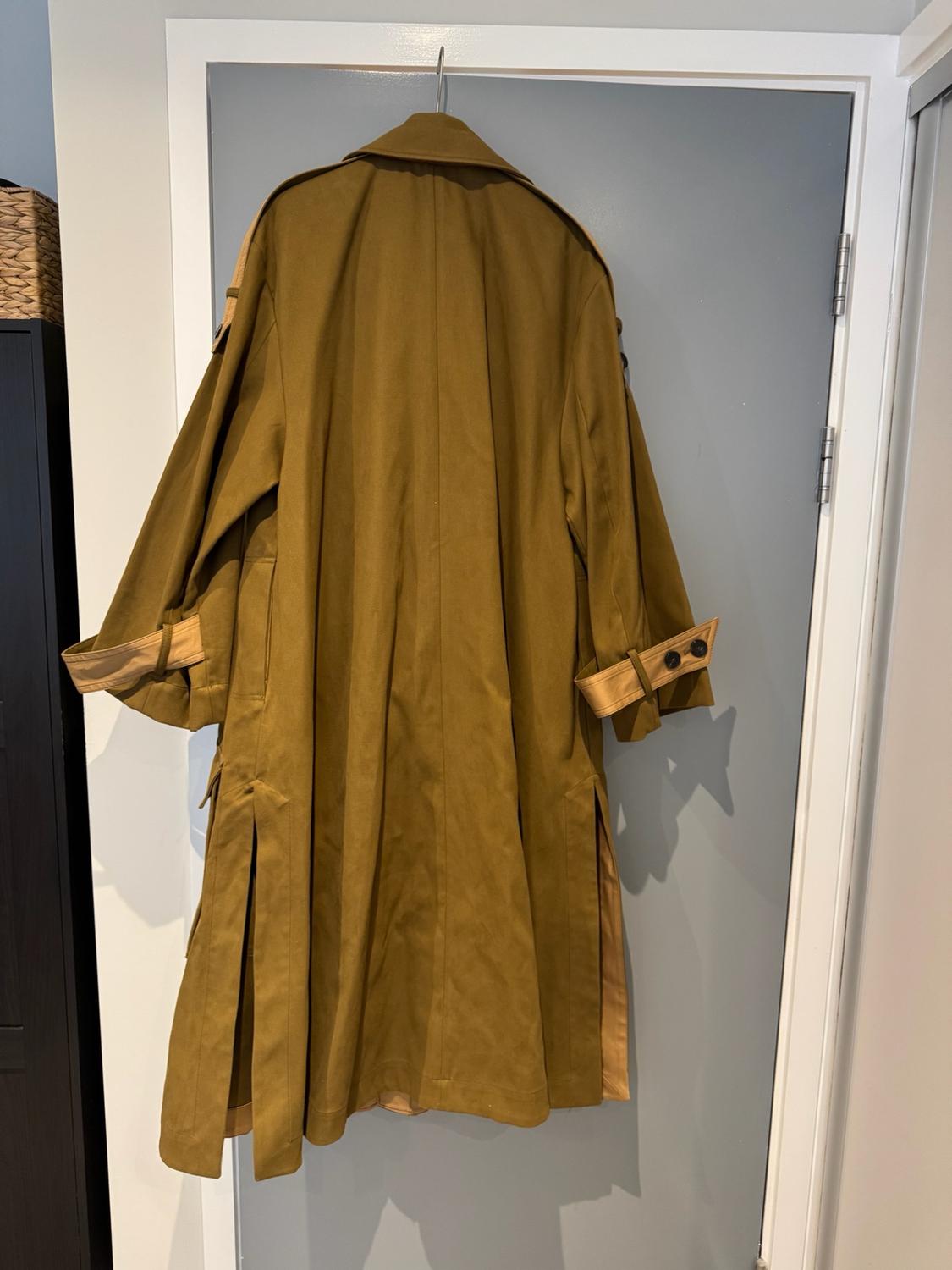 ZW COLLECTION LONG CONTRAST TRENCH COAT - Image 4