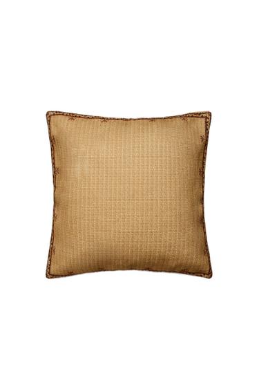 Zara FLORAL DETAIL THROW PILLOW COVER - Light beige