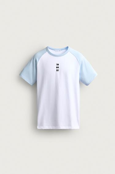 COLOUR BLOCK EMBROIDERED T-SHIRT - White by Zara