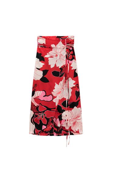 FLORAL PRINT MIDI SKIRT