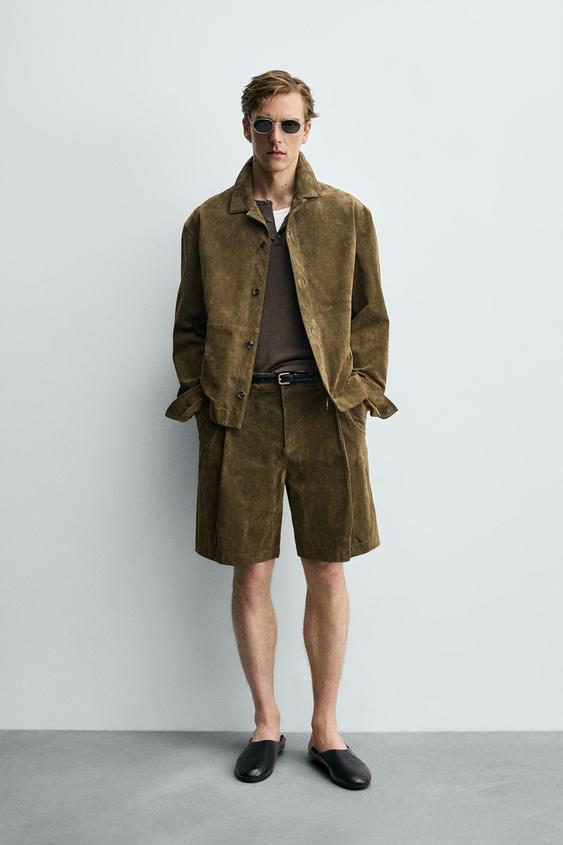 RELAXED FIT SUEDE SHORTS from Zara - $149