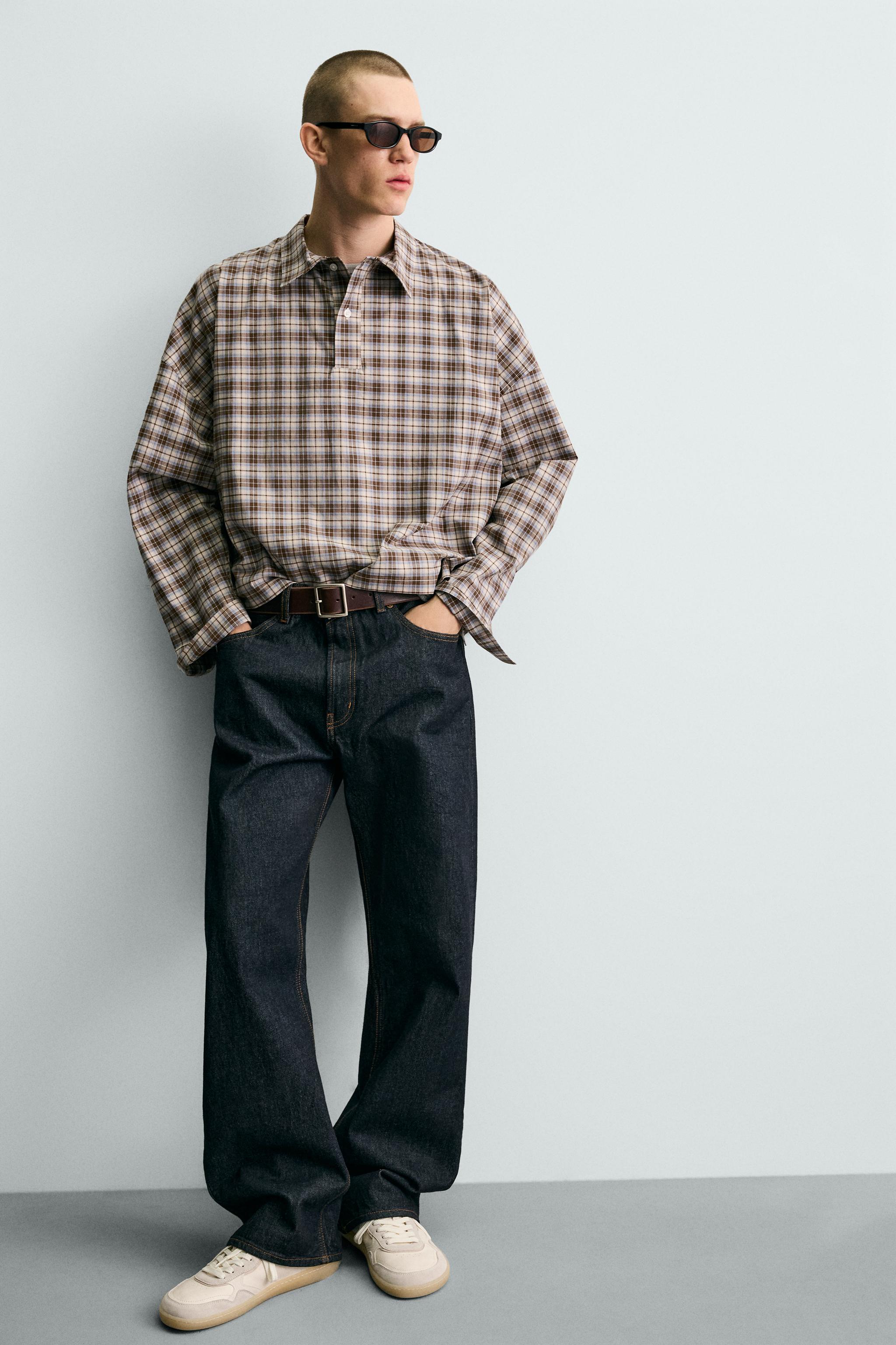 PLAID BOXY FIT POLO SHIRT