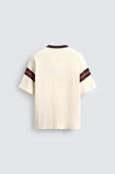 T-SHIRT RIB À BANDES - Écru de Zara - Image 6