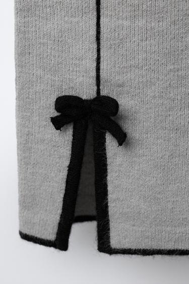 STRAIGHT FIT KNIT TROUSERS WITH BOWS - Grey by Zara - Image 3