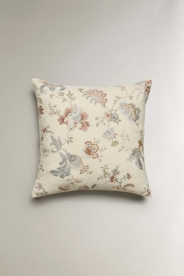 Zaras BRODERAT KUDDFODRAL - Naturfärg - Bild 0