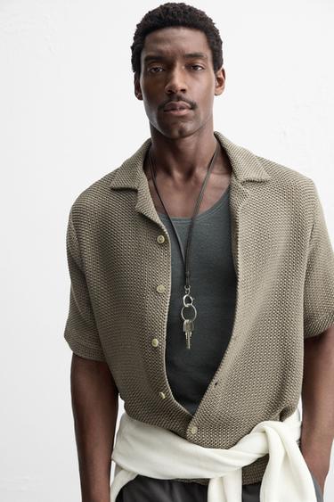 OPEN TEXTURED SHIRT - Mink by Zara - Image 4