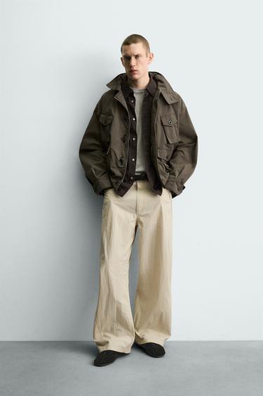 CURVED FIT TROUSERS - Ecru by Zara