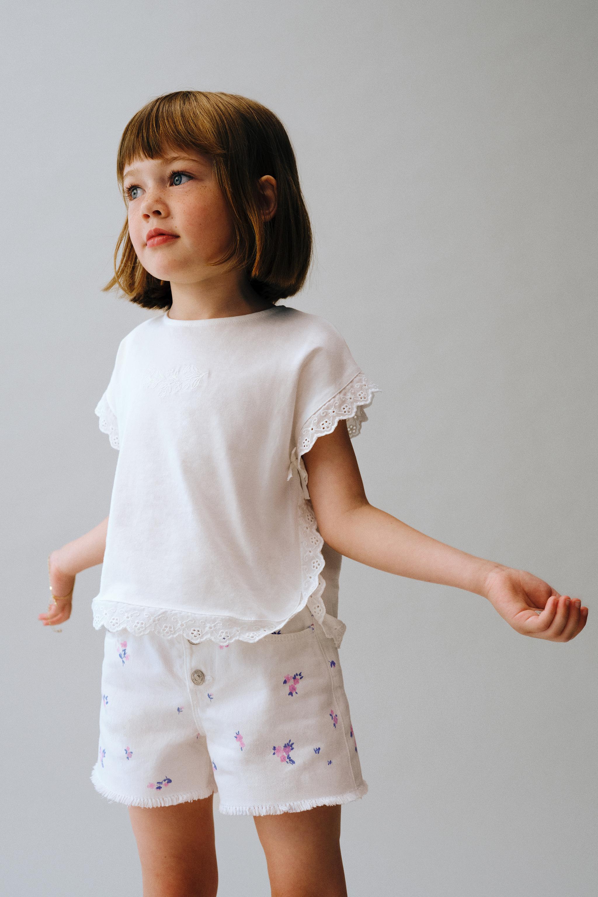 HIGH WAIST FLORAL TWILL SHORTS