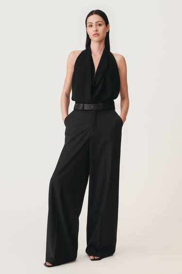 Zara DRAPED HALTER TOP 50TH ANNIVERSARY - Black
