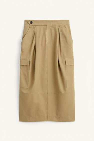 SCK SKRT - بيج داكن الخاص بـ Zara